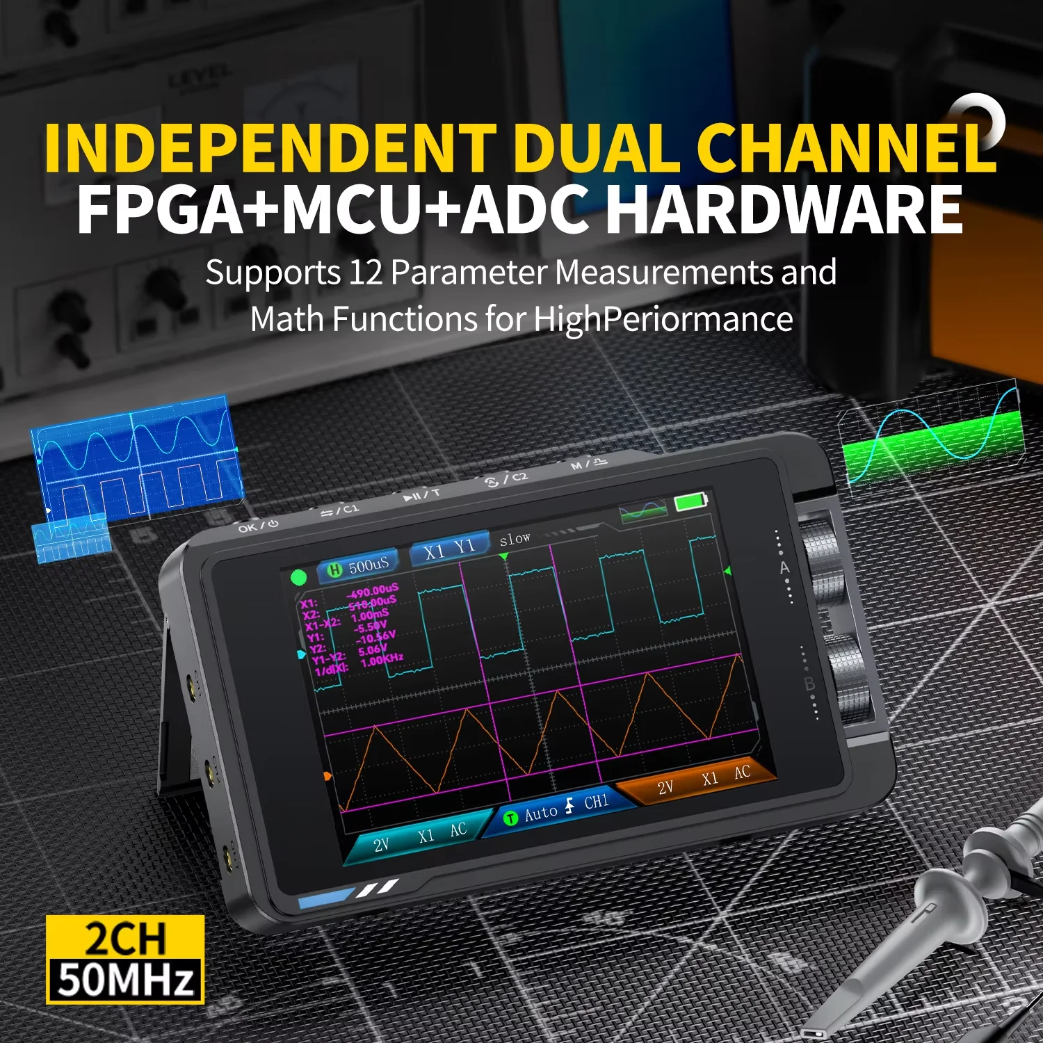 FNIRSI DS215H 2 IN 1 Handheld  - огляд і ціна Fnirsi Digital Oscilloscope Handheld