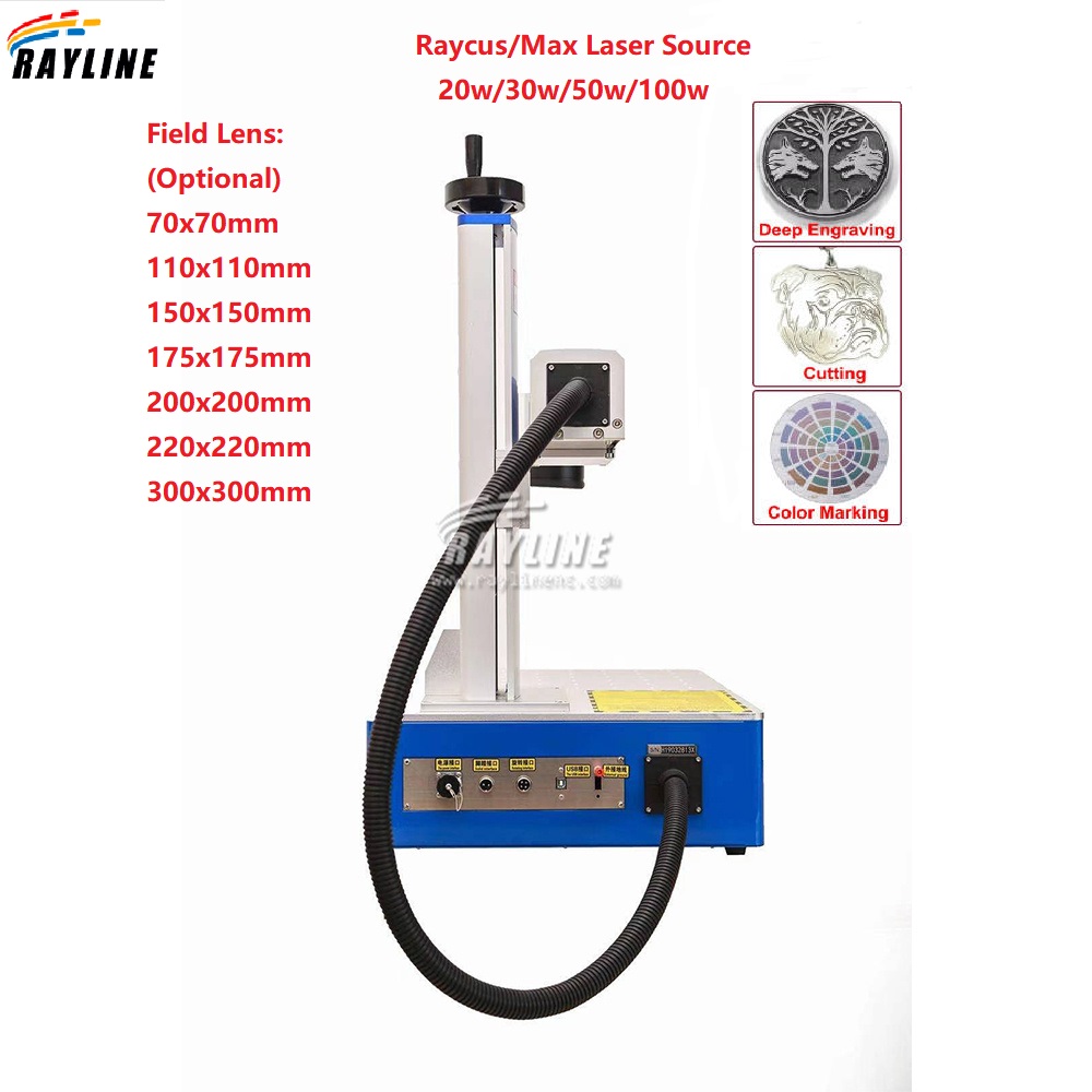 30W 50W 100W Portable 3D Fiber - огляд і ціна Fiber Laser Marking Machine 30W