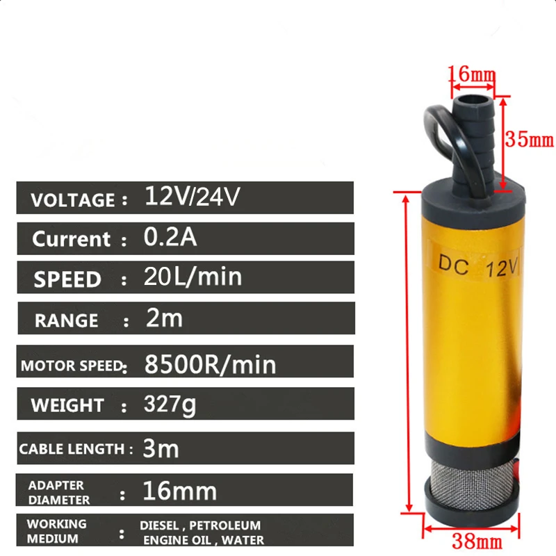 Mini Submersible Diesel Fuel T - огляд і ціна Mini Peristaltic Pump 12V